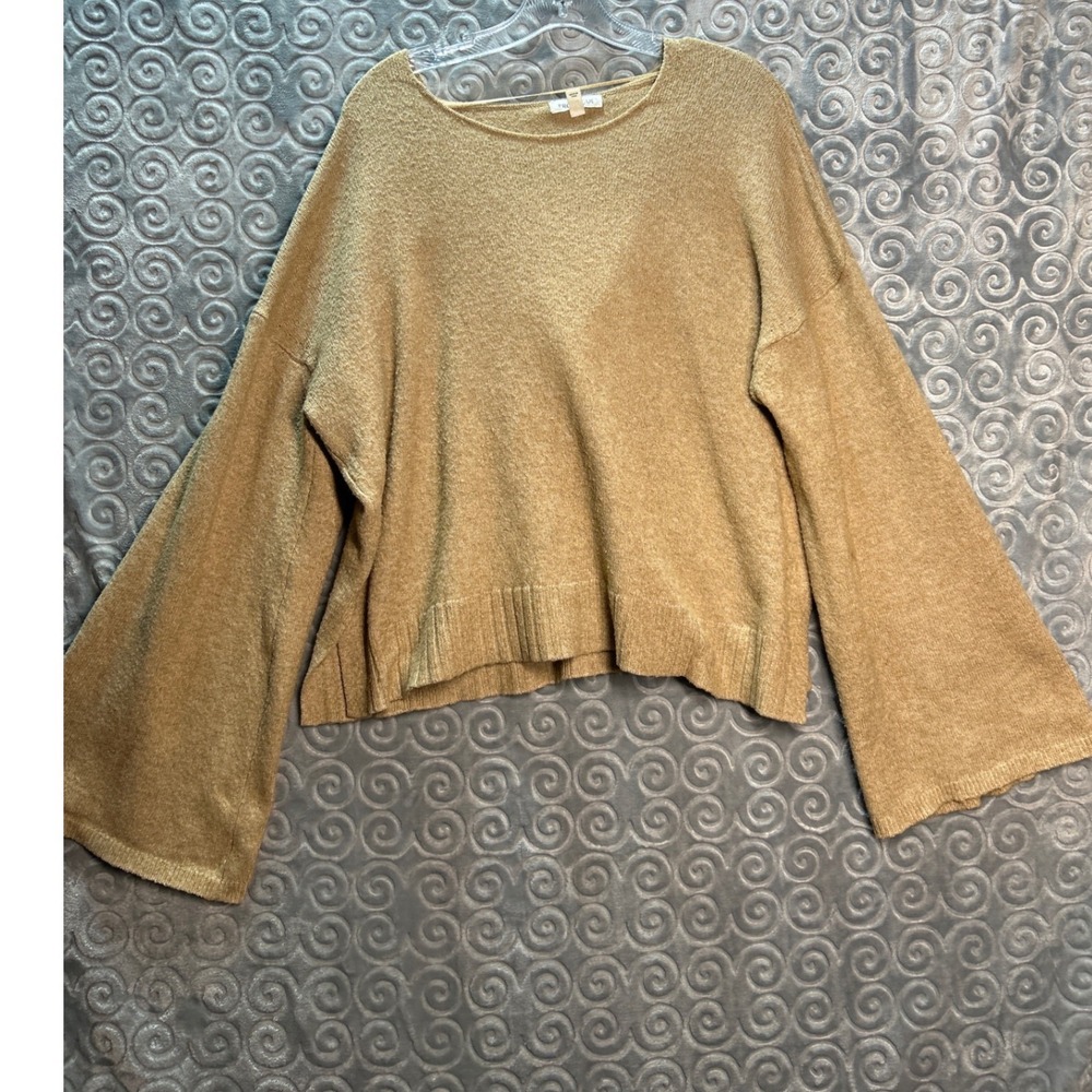 Prologue Women's XXL Beige Cozy Knit Bell Sleeve Sweater